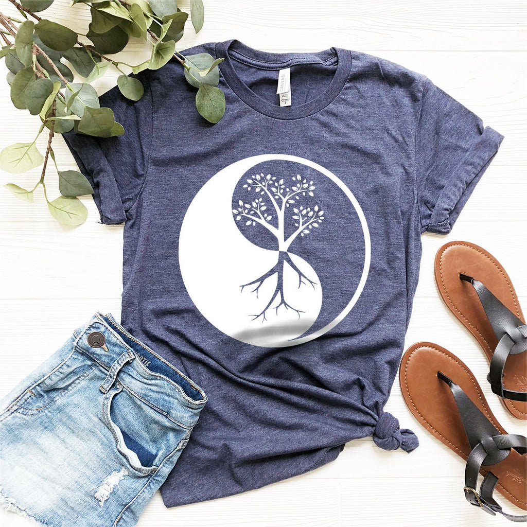 Yin Yang Tree Shirt, Yoga Tee, Funny Gift product image 3