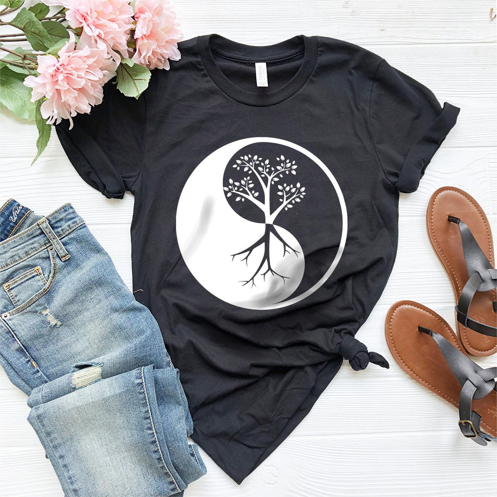 Yin Yang Tree Shirt, Yoga Tee, Funny Gift product image 5