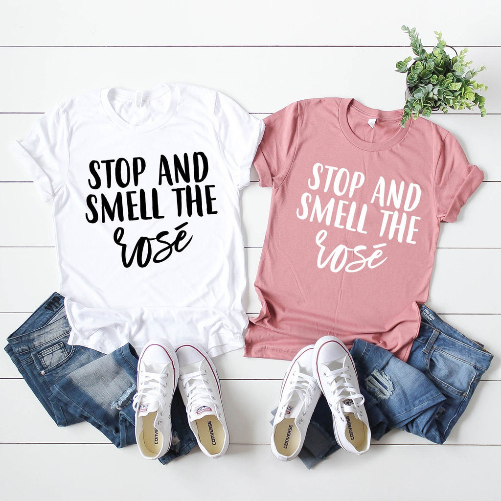 Stop And Smell The Rose T-Shirt, Wine Shirt, Lover Tee product image 3