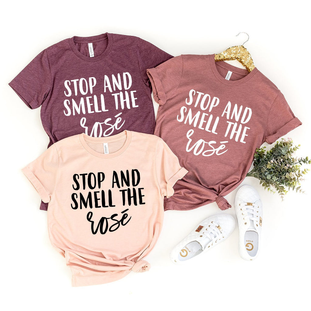 Stop And Smell The Rose T-Shirt, Wine Shirt, Lover Tee product image 1