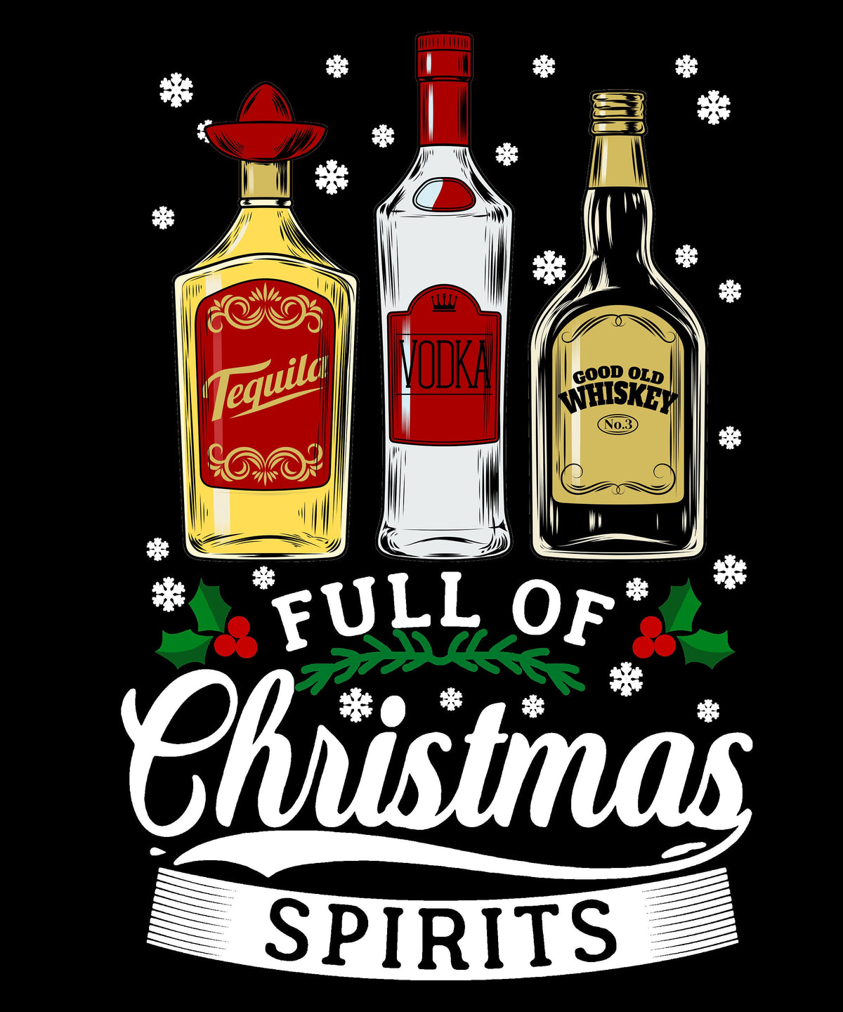 Tequila Vodka Whiskey T Shirt, Funny Christmas Shirts product image 3
