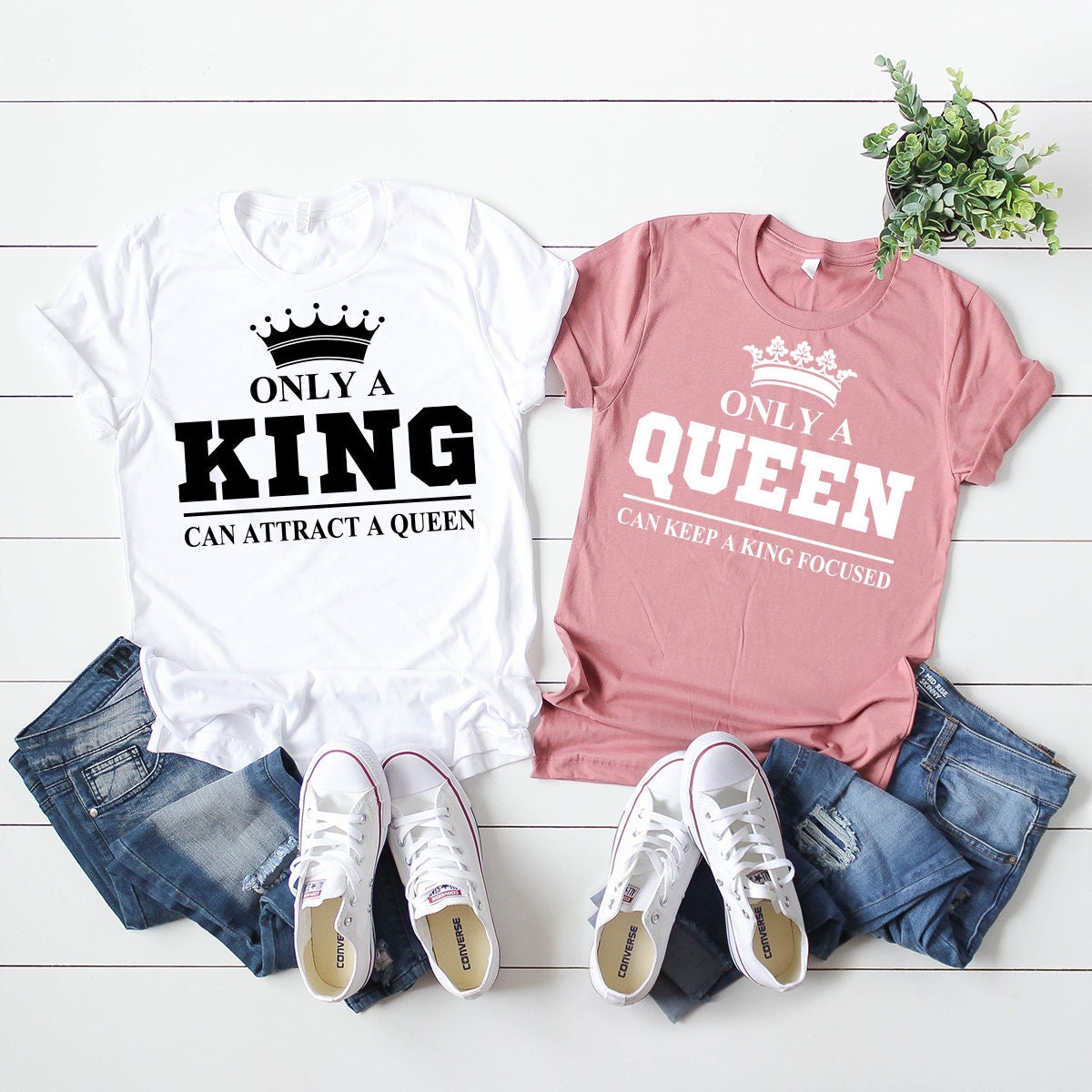 Couple T-Shirt, Only A Queen King Can Attract A A Keep A product image 2