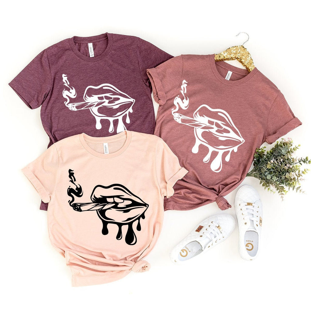 Dripping Lips Weed Shirt, Joint Drip Cannabis ,Marijuana product image 1