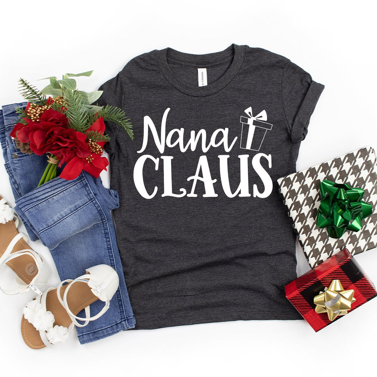 Nana Claus Tee, Gift Shirt, Grandma Christmas Gigi Winter product image 5