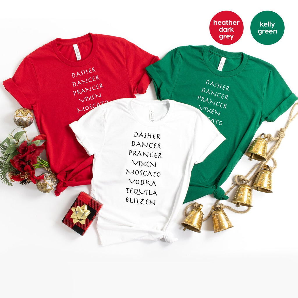 Drinking Christmas Shirt, Funny Dasher Dancer Prancer Vixen product image 2