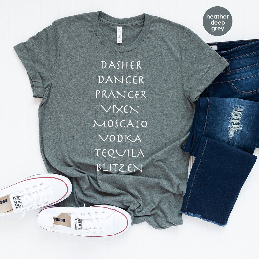Drinking Christmas Shirt, Funny Dasher Dancer Prancer Vixen product image 3