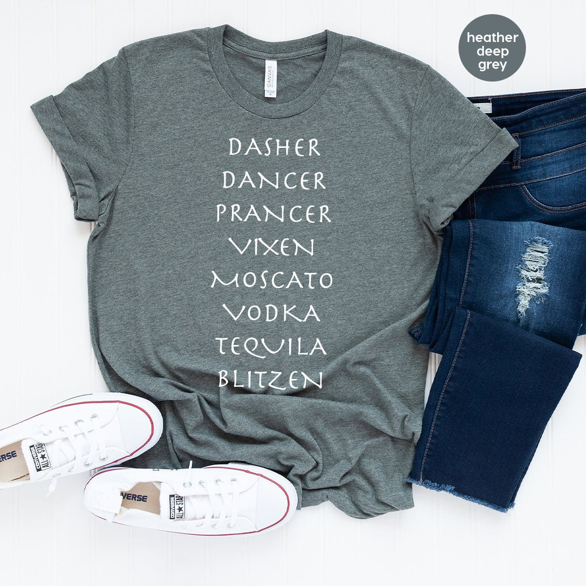 Drinking Christmas Shirt, Funny Dasher Dancer Prancer Vixen product image 3