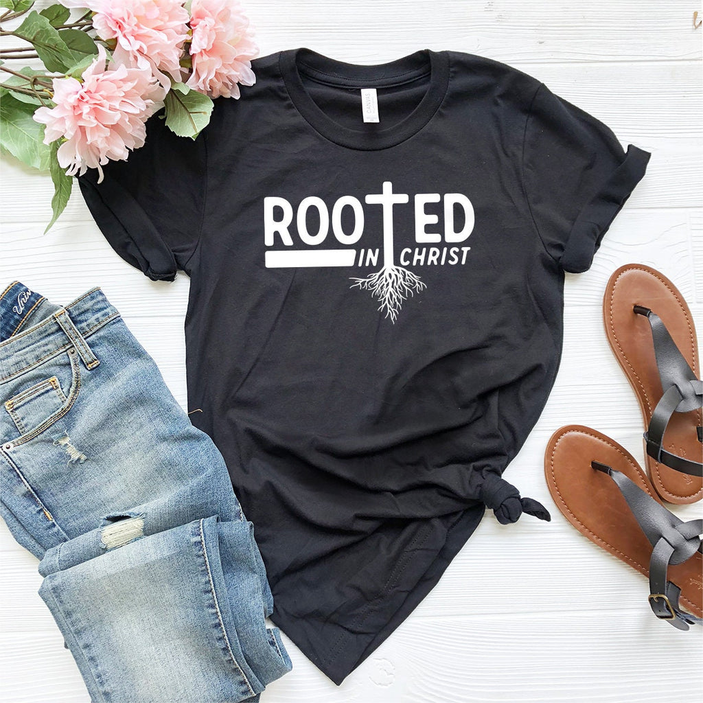 Rooted In Christ T-Shirt, Christian Shirt, Inspirational product image 2