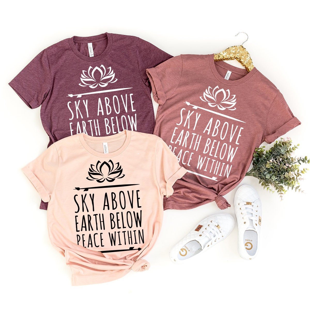 Sky Above Earth Below Peace Within Shirt, Motivational product image 2