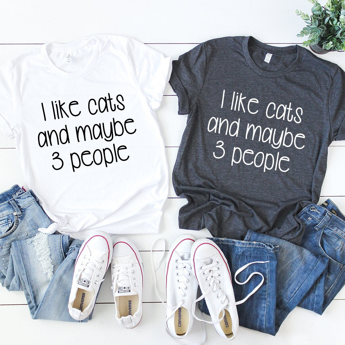 I Like Cats And Maybe 3 Peoples Shirt, Cat Lover Funny product image 2