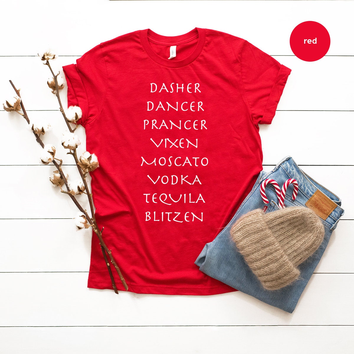 Drinking Christmas Shirt, Funny Dasher Dancer Prancer Vixen product image 4