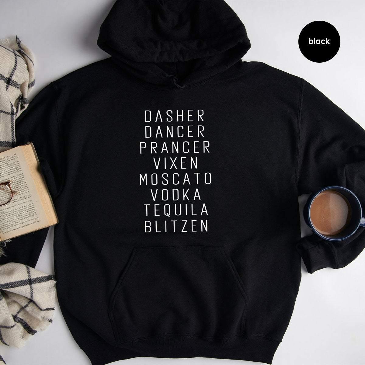 Funny Christmas Hoodie, Drinking Alcoholic Party Tee product image 3
