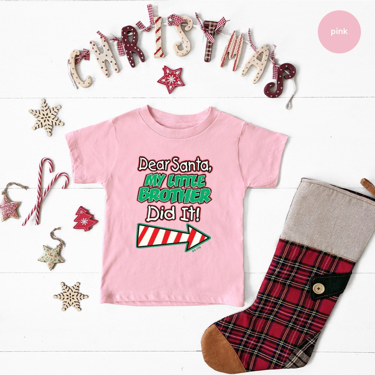 Family Christmas Tee, Shirt, Santa Gift For Kids, Dear My product image 2
