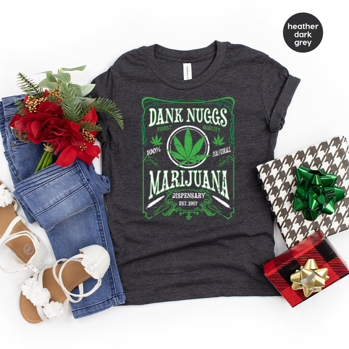 Dank Nuggs Shirt, Cannabis Funny Weed-420 Pothead Smoke product image 4