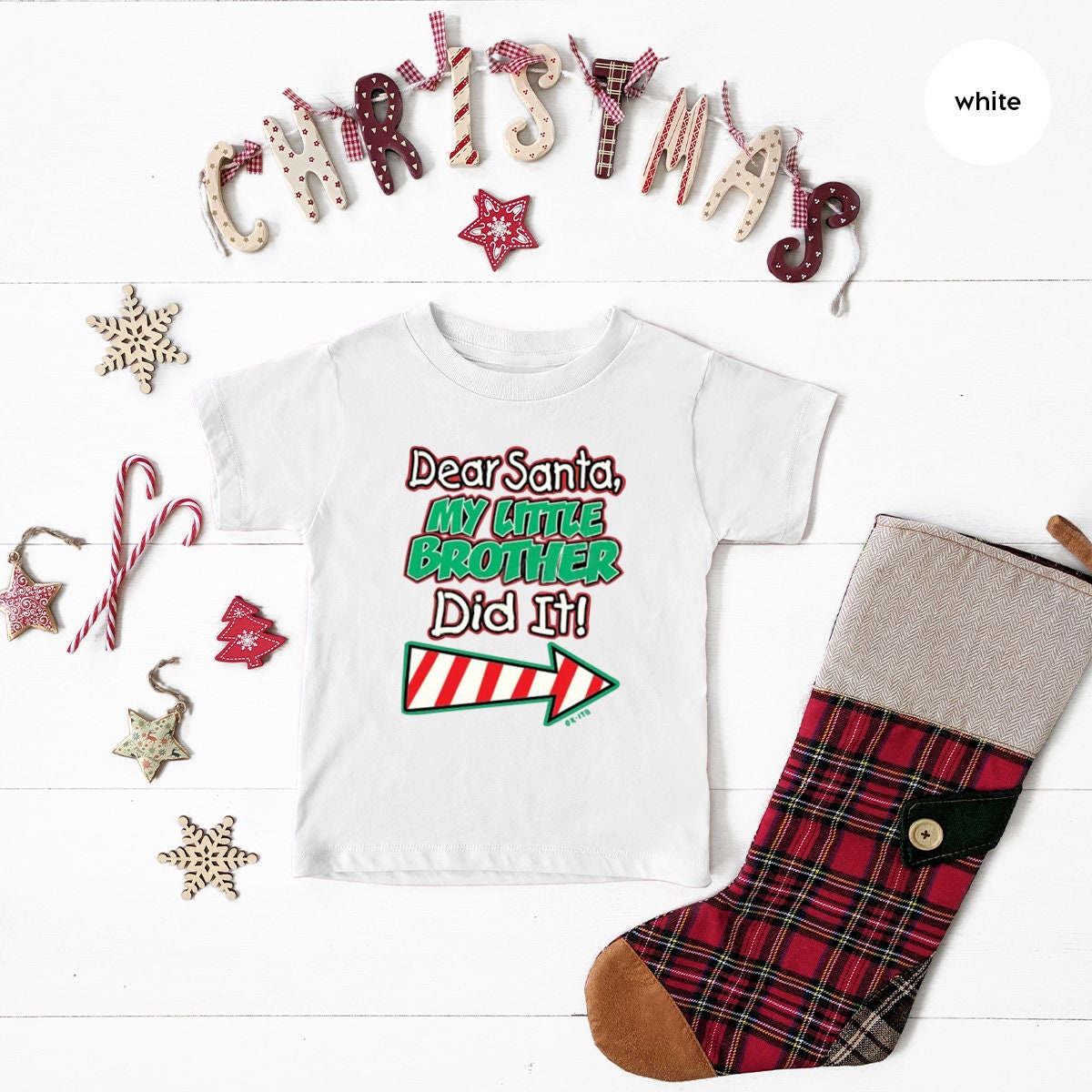 Family Christmas Tee, Shirt, Santa Gift For Kids, Dear My product image 4