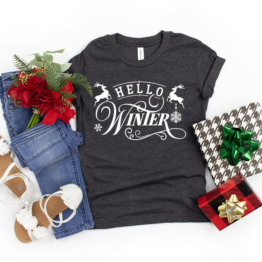 Hello Winter T-Shirt, Love Shirt, Christmas Time Snow Lover product image 3