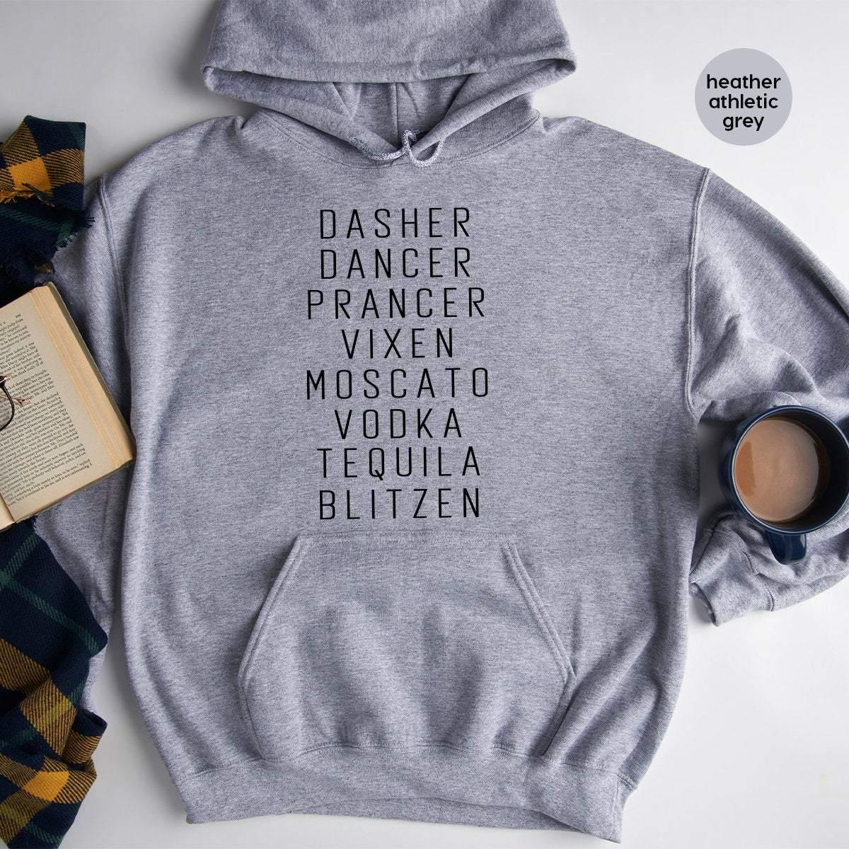 Funny Christmas Hoodie, Drinking Alcoholic Party Tee product image 5
