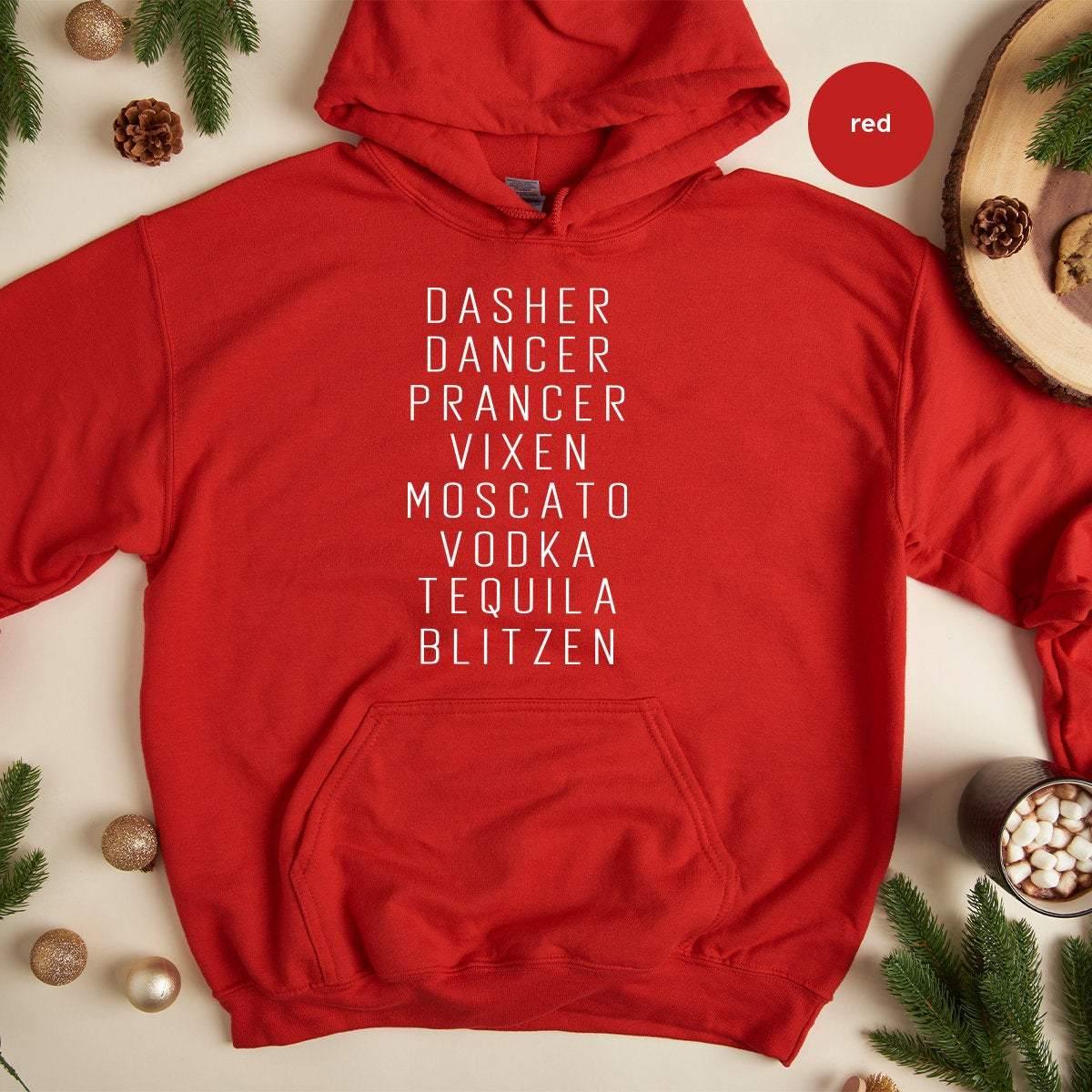 Funny Christmas Hoodie, Drinking Alcoholic Party Tee product image 2