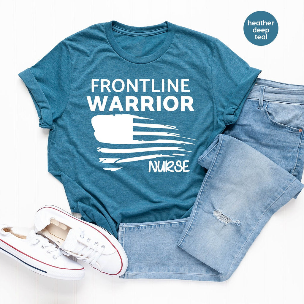 Frontline Warrior Nurses Shirt, Shirts, Gift, Front Line product image 4
