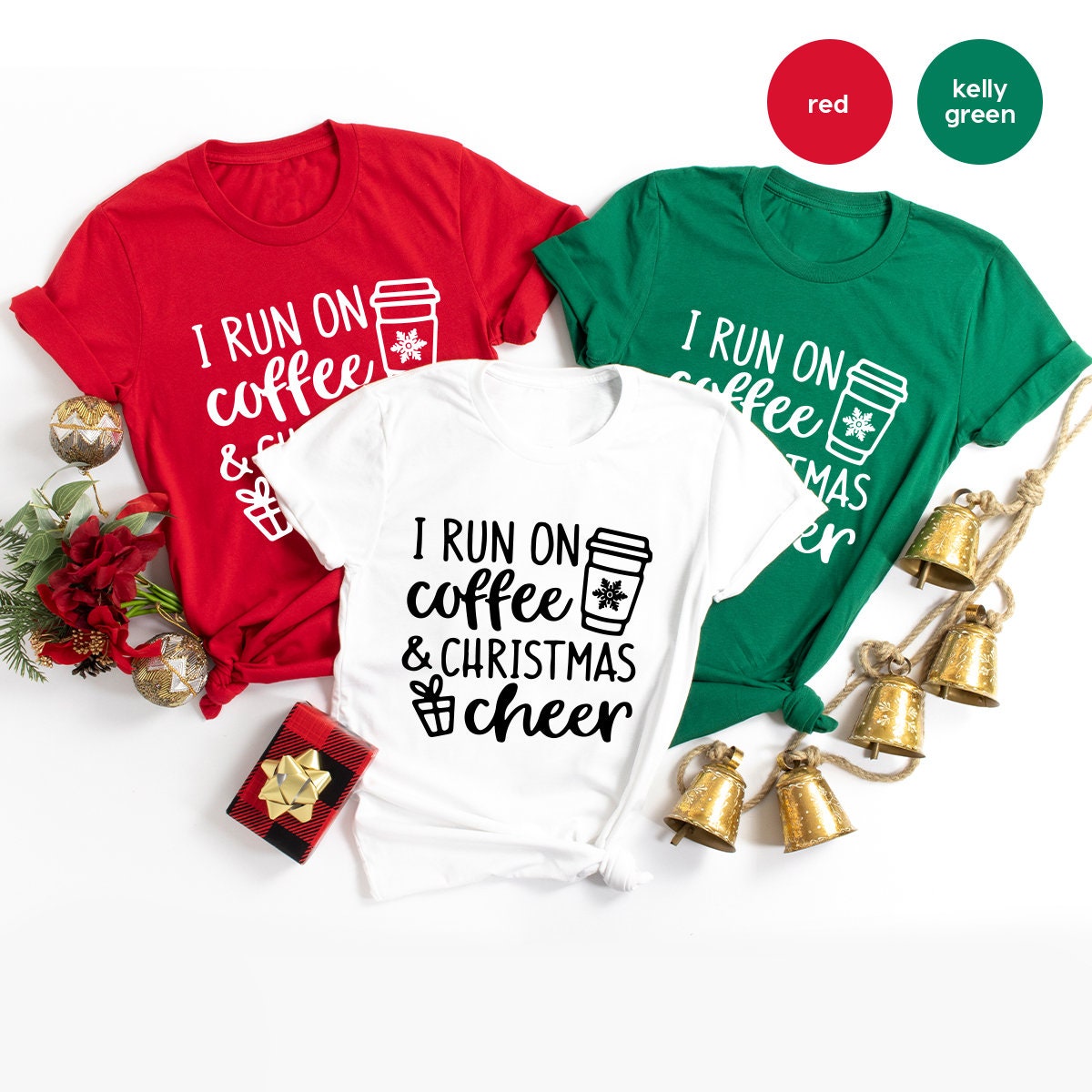 Funny Christmas Tee, Coffee And Cheer, Women Gift product image 3