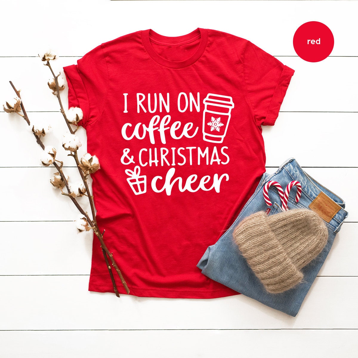 Funny Christmas Tee, Coffee And Cheer, Women Gift product image 1