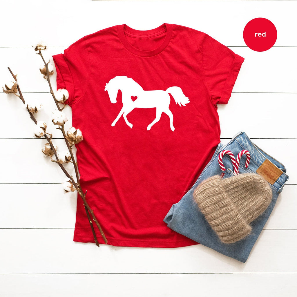 Horse Lover Shirt, With Heart Tee, T Shirts, Gift, Vet For product image 3