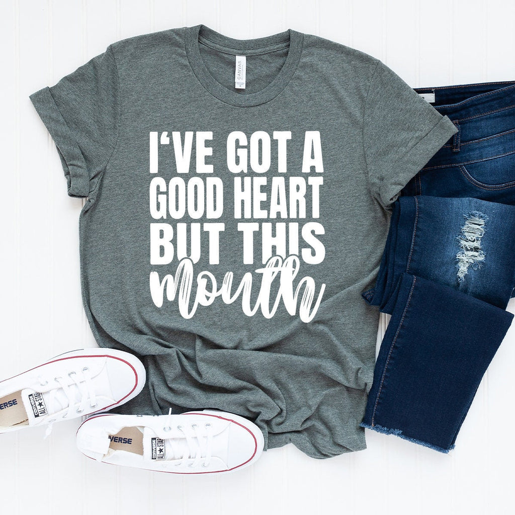 I've Got A Good Heart But This Mouth T-Shirt, Sarcastic product image 2