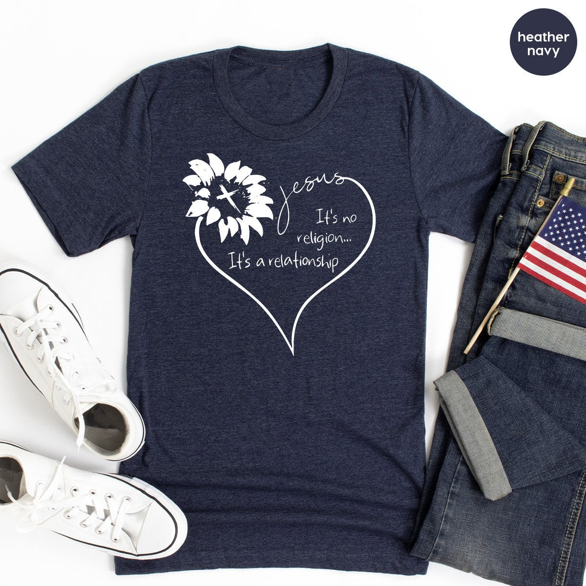 Jesus It's No Religion A Relationship Shirt, Sunflower product image 4