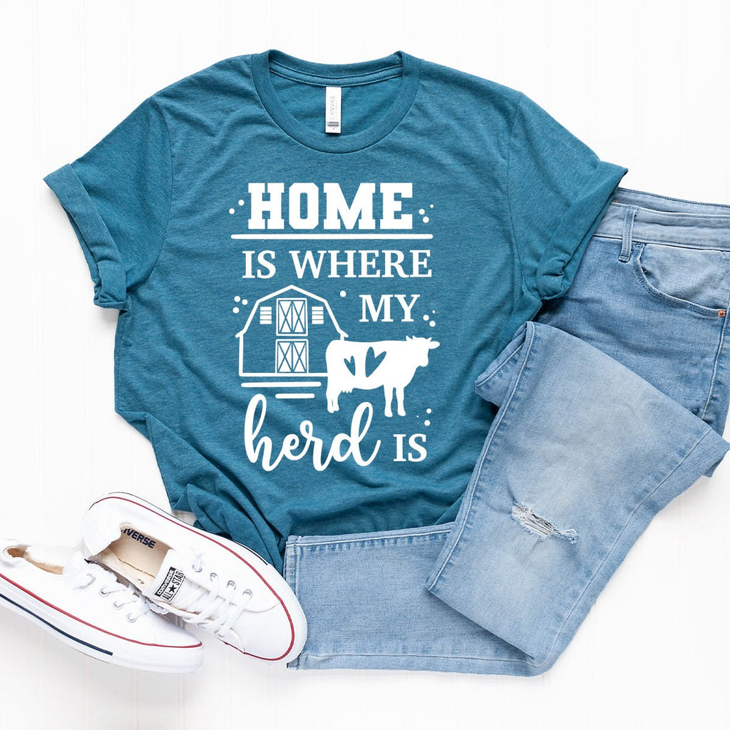 Farmer Shirt, Country Home Is Where My Herd Is Funny product image 4