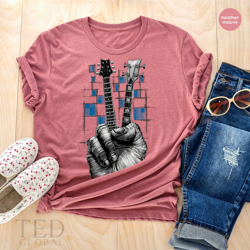 Band T Shirt, Guitarists Peace Sign Hand Guitar T Musicians product image 2