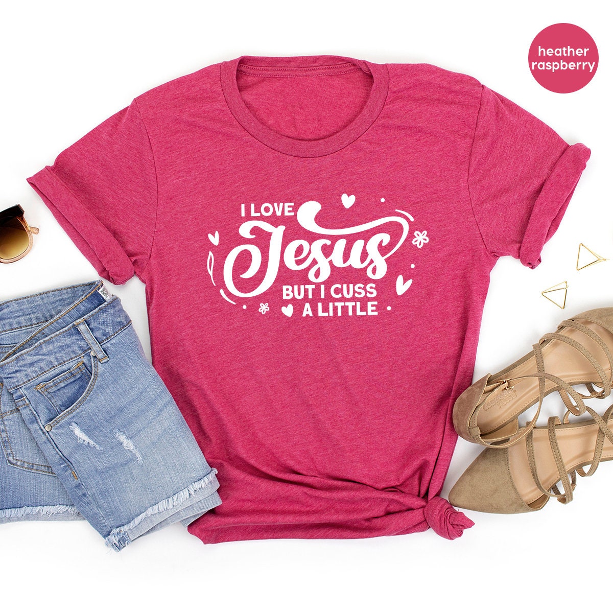 I Love Jesus But I Cuss A Little Shirt, Prayer Church Shirts product image 5