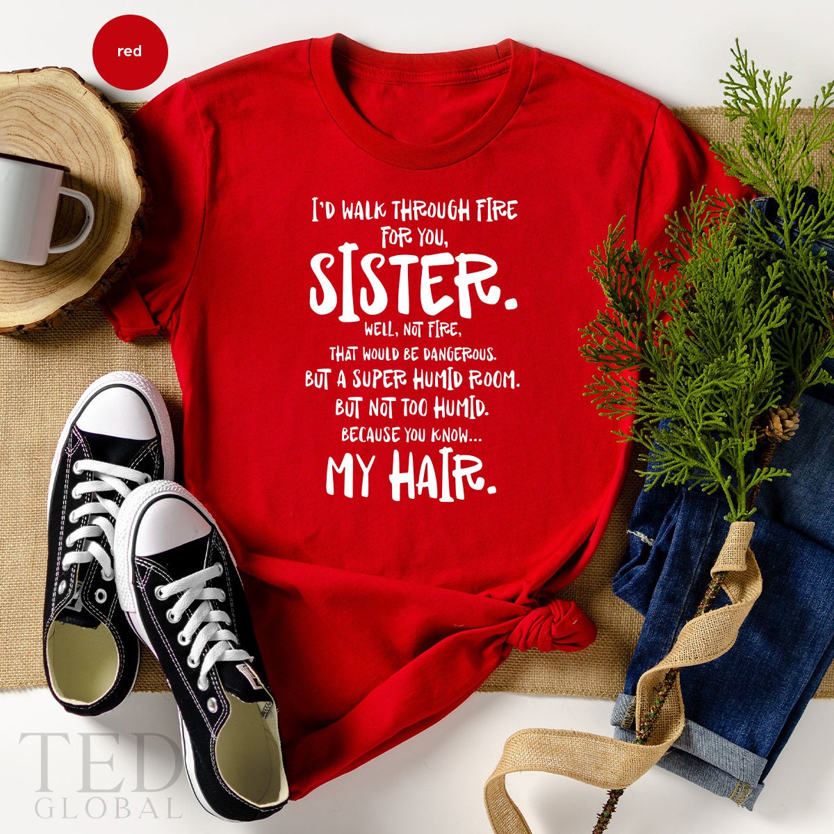 Sister T Shirt,Big TShirt,Little Sisters Shirt, I'd Walk product image 1