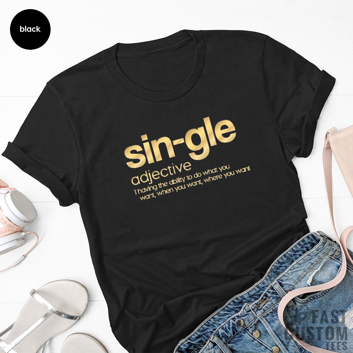 Single Valentine Shirt, Adjective Funny Valentines Anti For product image 2