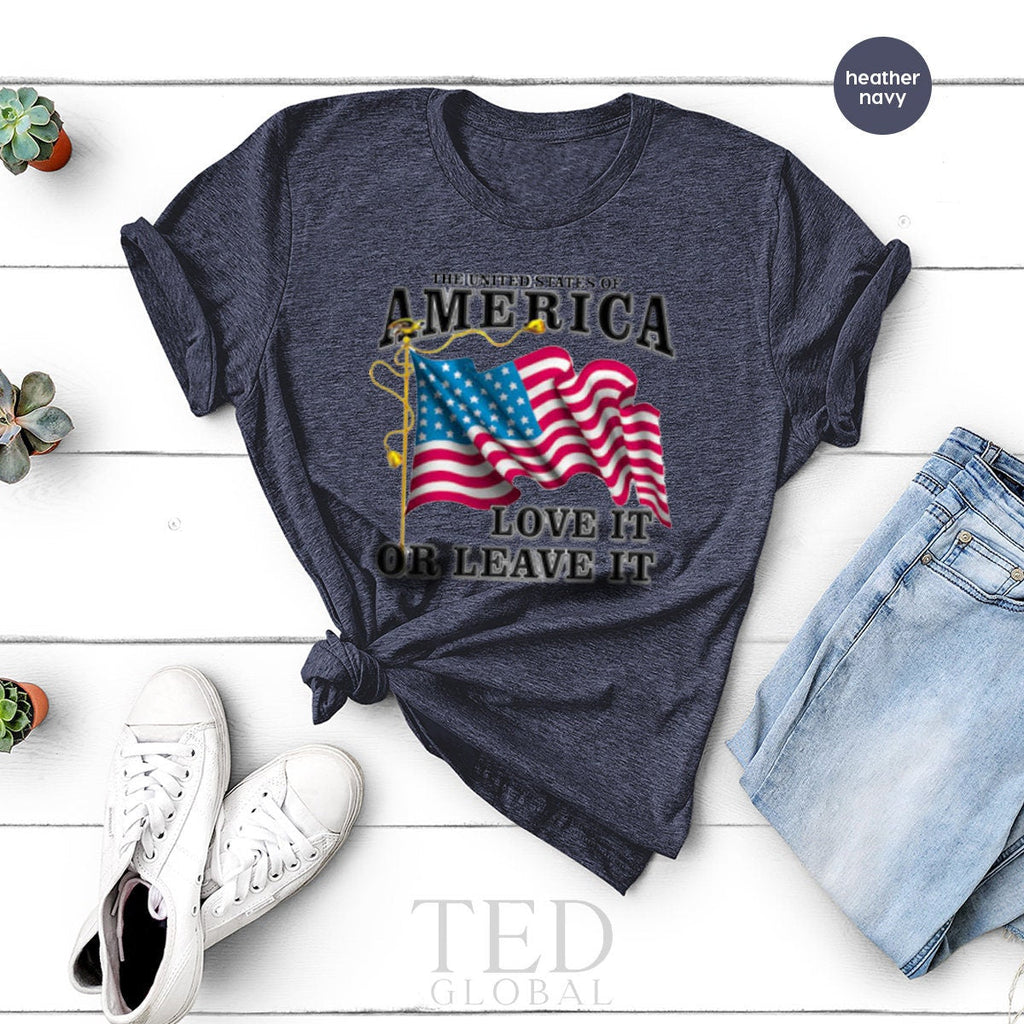 USA Flag Shirt, 4th Of July Love It Or Leave It American product image 3