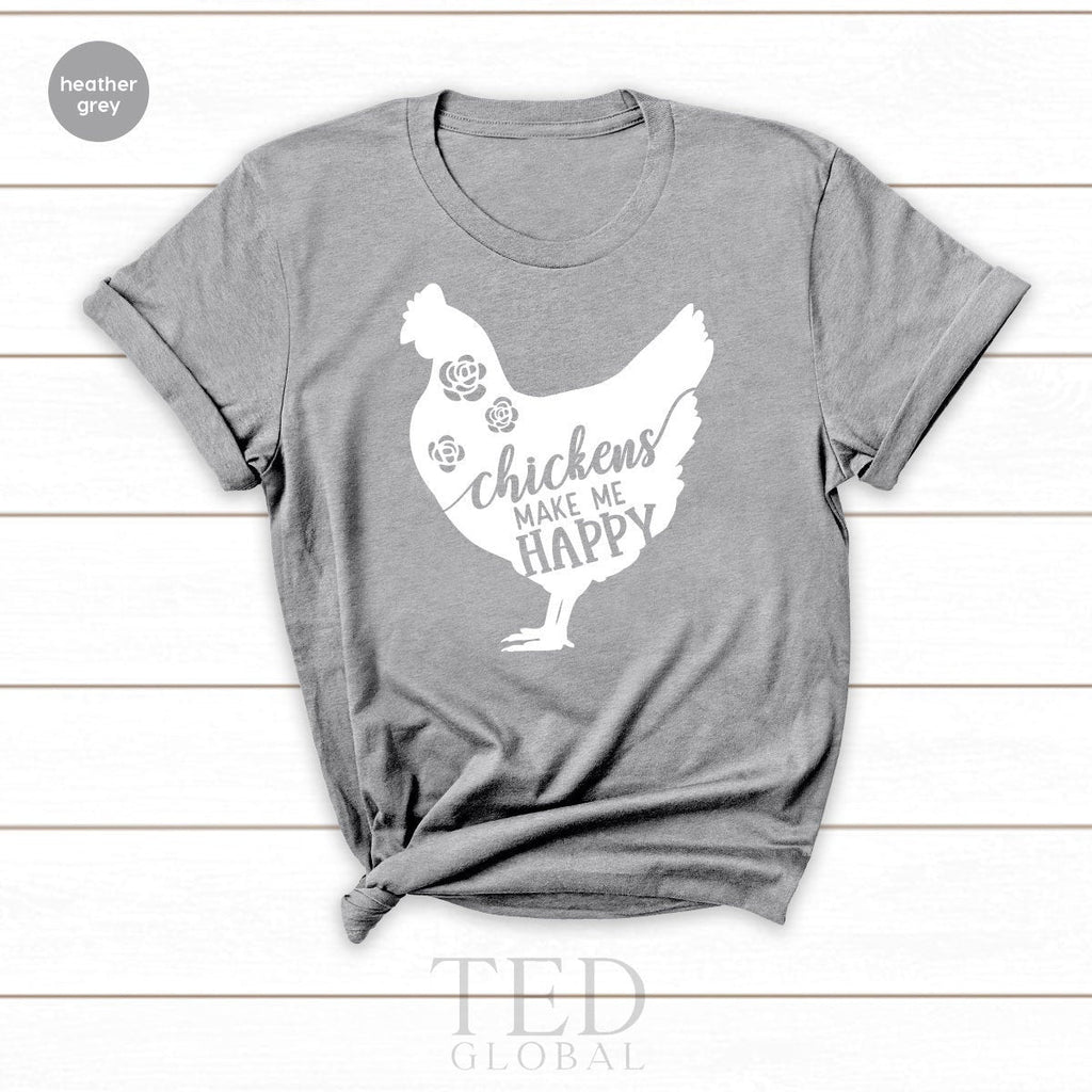 Chicken TShirt, Lover T Shirt, Funny Tee, Floral Make Me product image 2