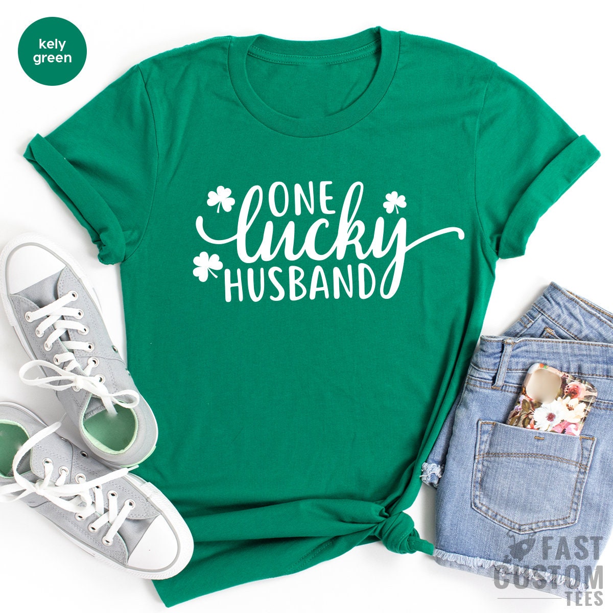 One Lucky Husband Shirt, Father's Day Valentine's Best product image 2