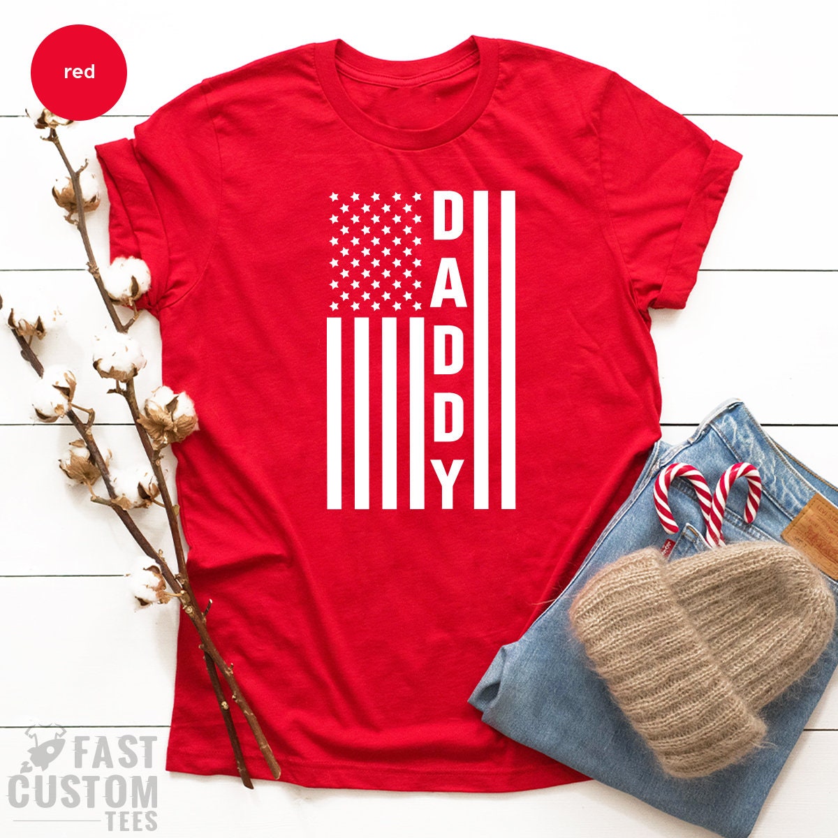 USA Dad T Shirt, American Flag Father Patriotic Tee product image 2