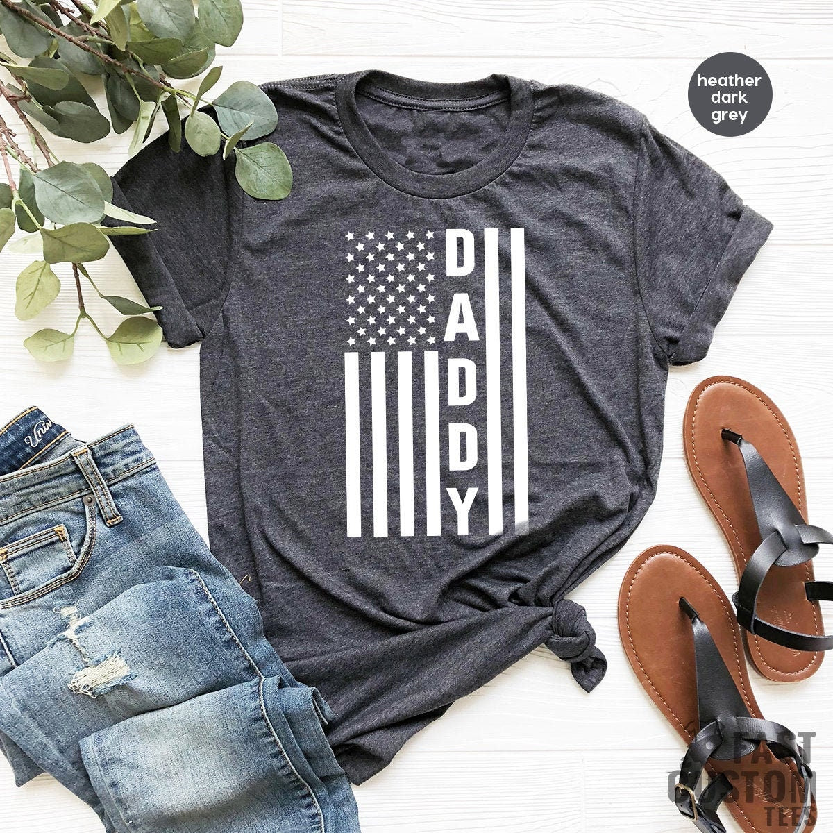 USA Dad T Shirt, American Flag Father Patriotic Tee product image 1