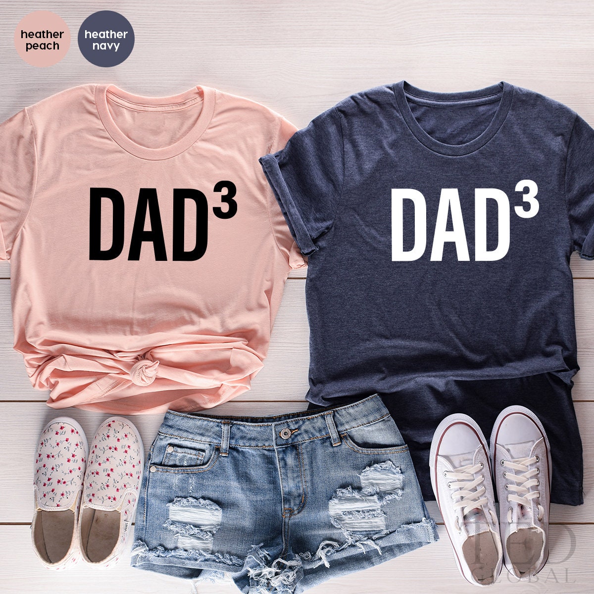Dad Of Three Boys Tee, Cubed Shirt, Dad3 TShirt, Of 3 product image 4