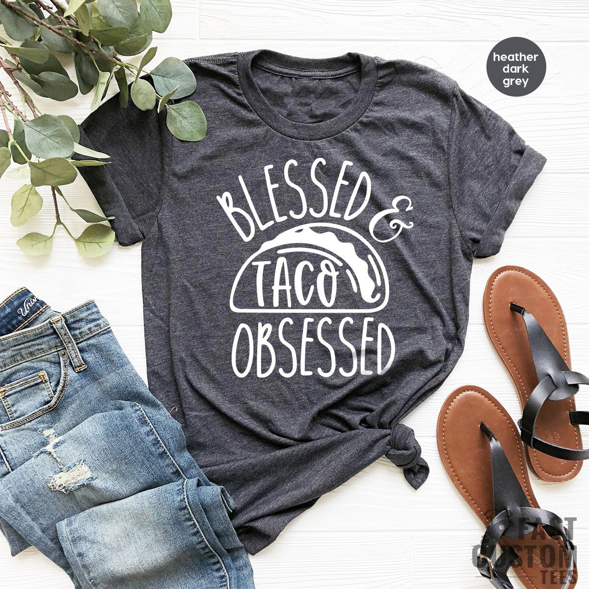 Tacos T Shirt, Lover Tshirt, Blessed Taco Obsessed, Funny product image 1