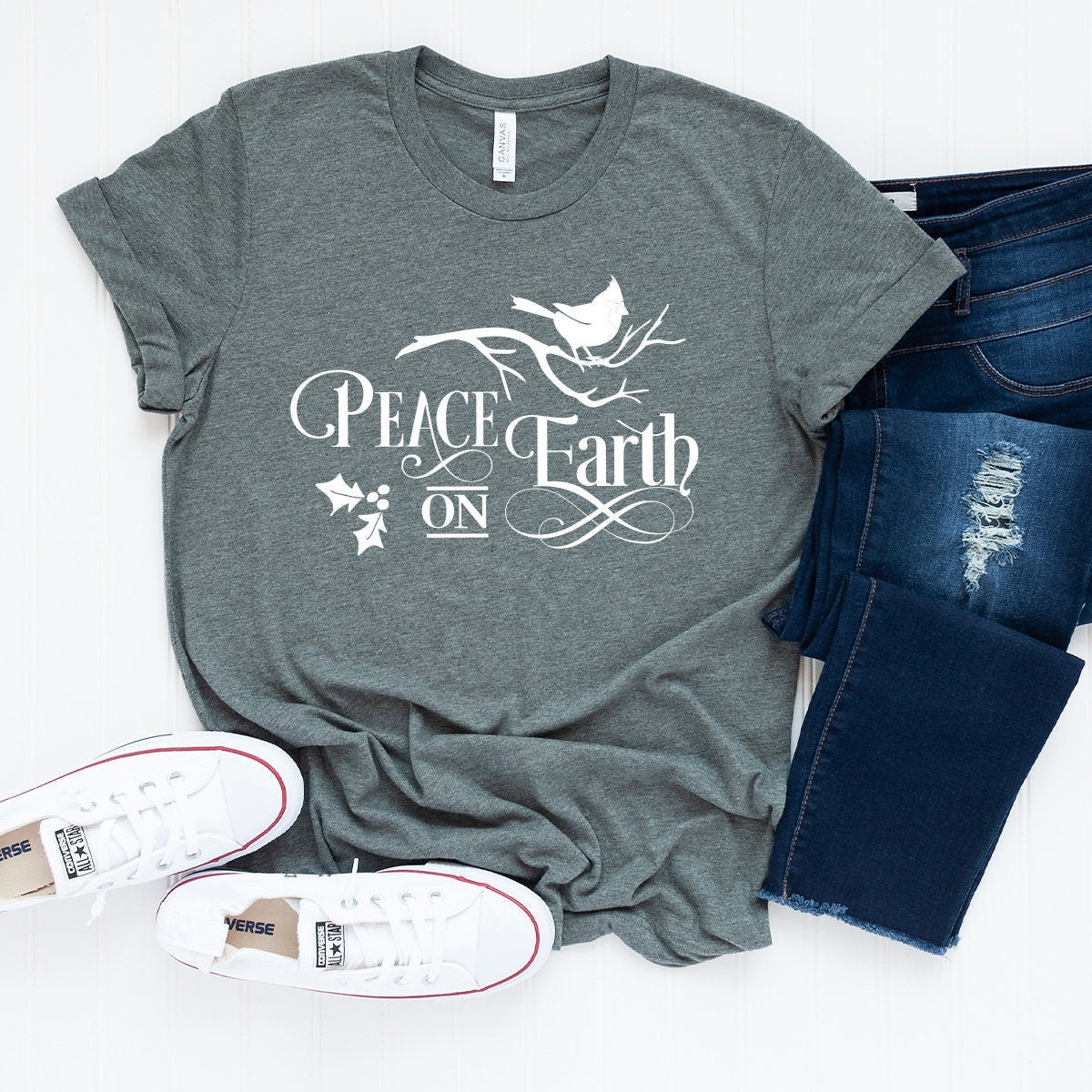 Peace On Earth T-Shirt, Christmas 2023 Shirt, Animal Funny product image 2