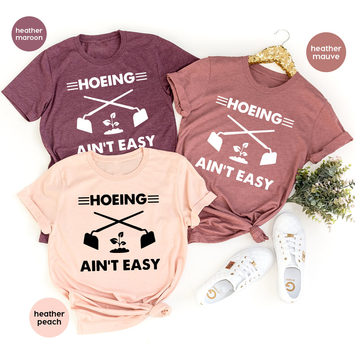 Gardener T Shirt, Plant Lover Farmer T Hoeing Ain't Easy product image 5