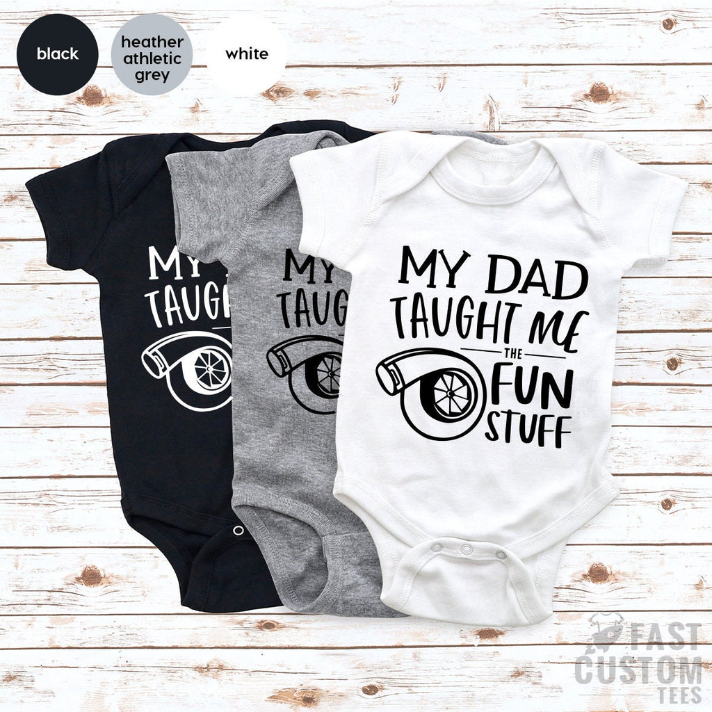 Turbo Baby Shirt, Car Bodysuit, My Dad Taught Me Fun Stuff product image 1