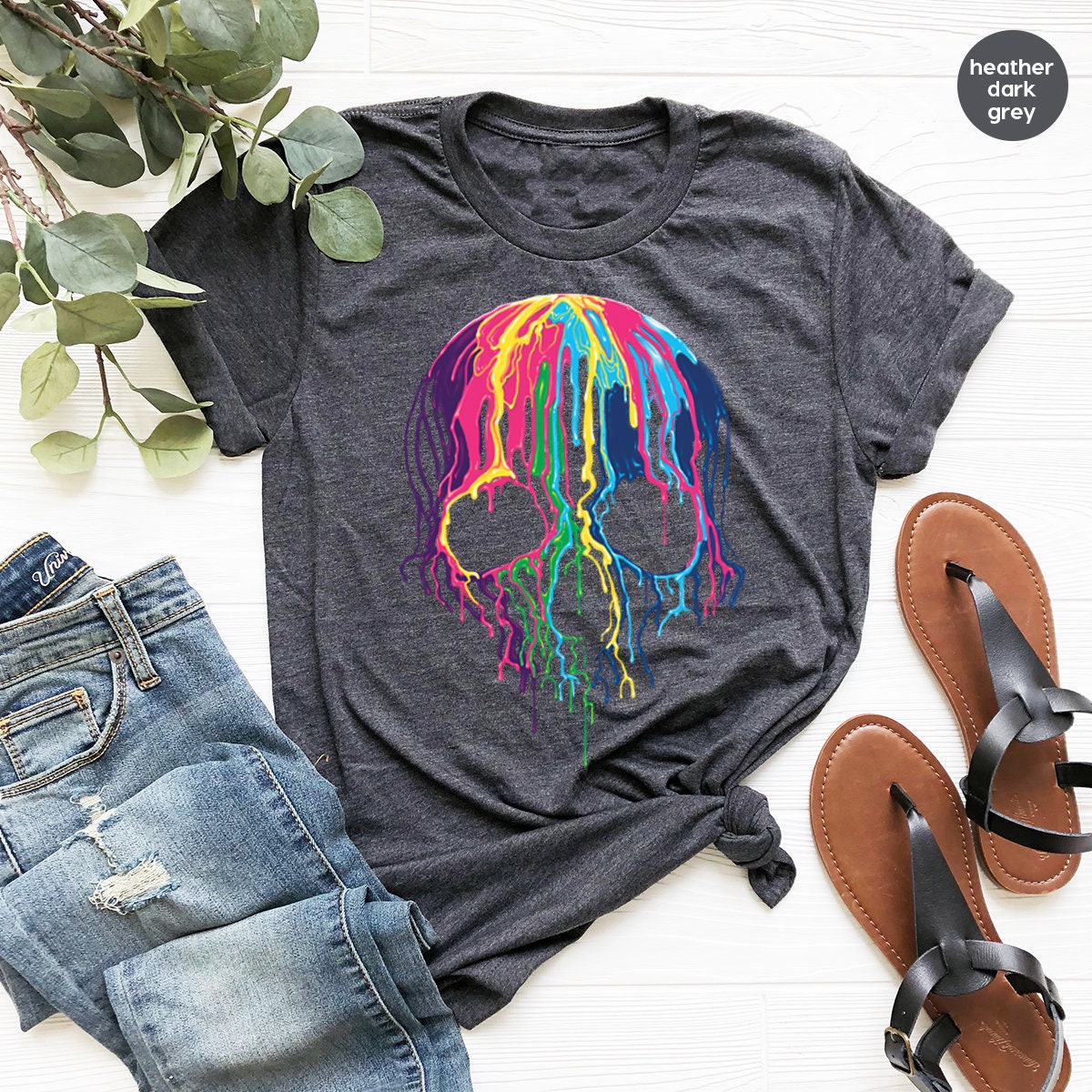 Goth Shirt,Skeleton T Shirt,Skulls Clothing,Trendy Shirt product image 1