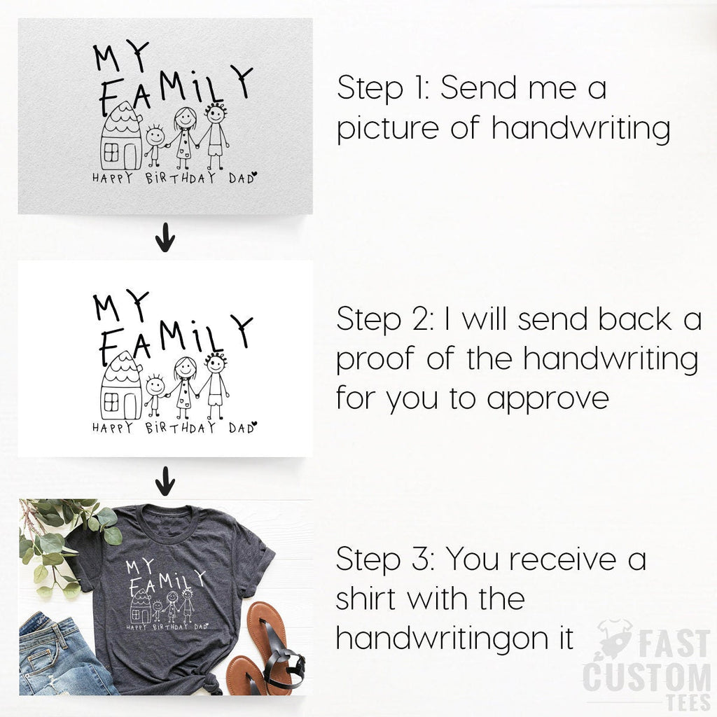 Personal Handwriting Tee, Custom Birthday Shirt product image 2