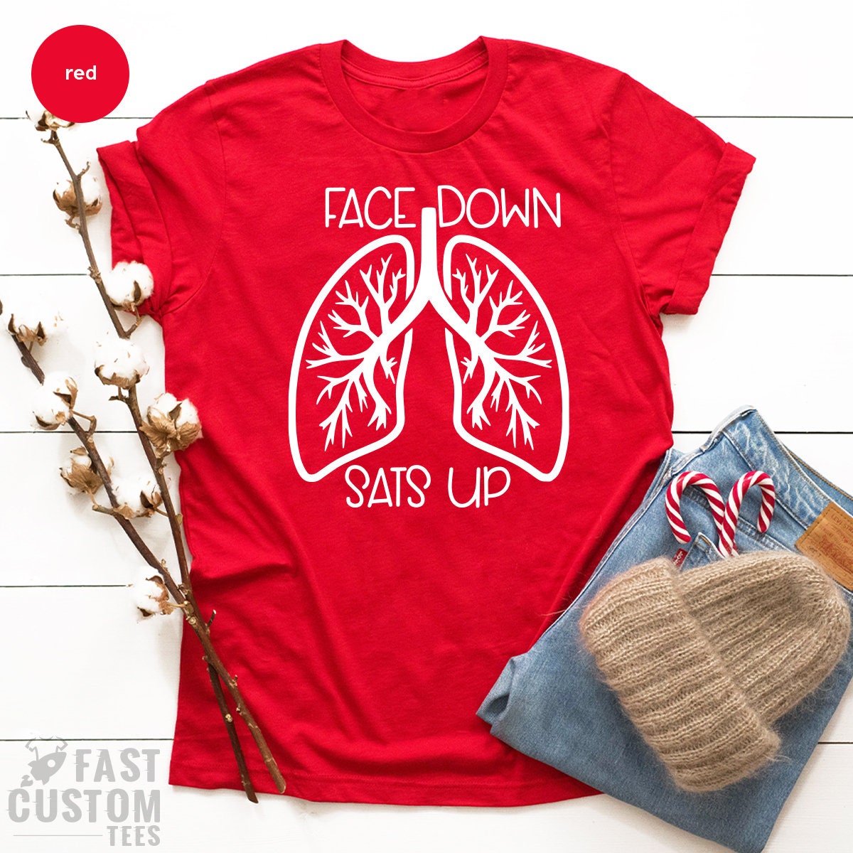 Healthcare Worker Shirt, Face Down Sats Up TShirt, Nursing product image 2