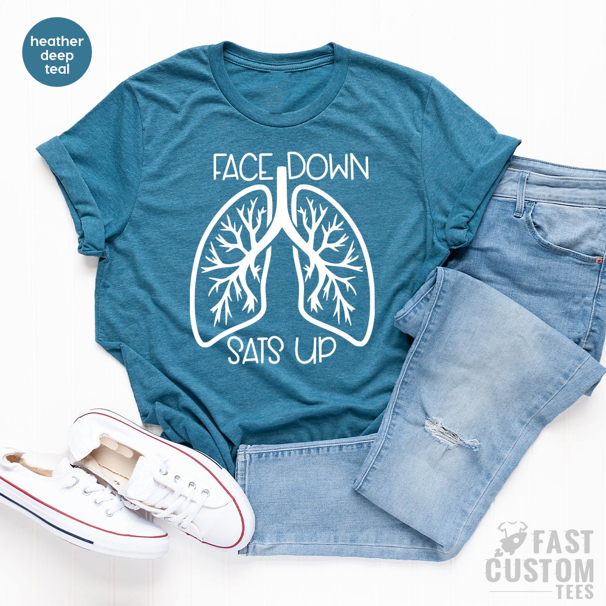 Healthcare Worker Shirt, Face Down Sats Up TShirt, Nursing product image 4