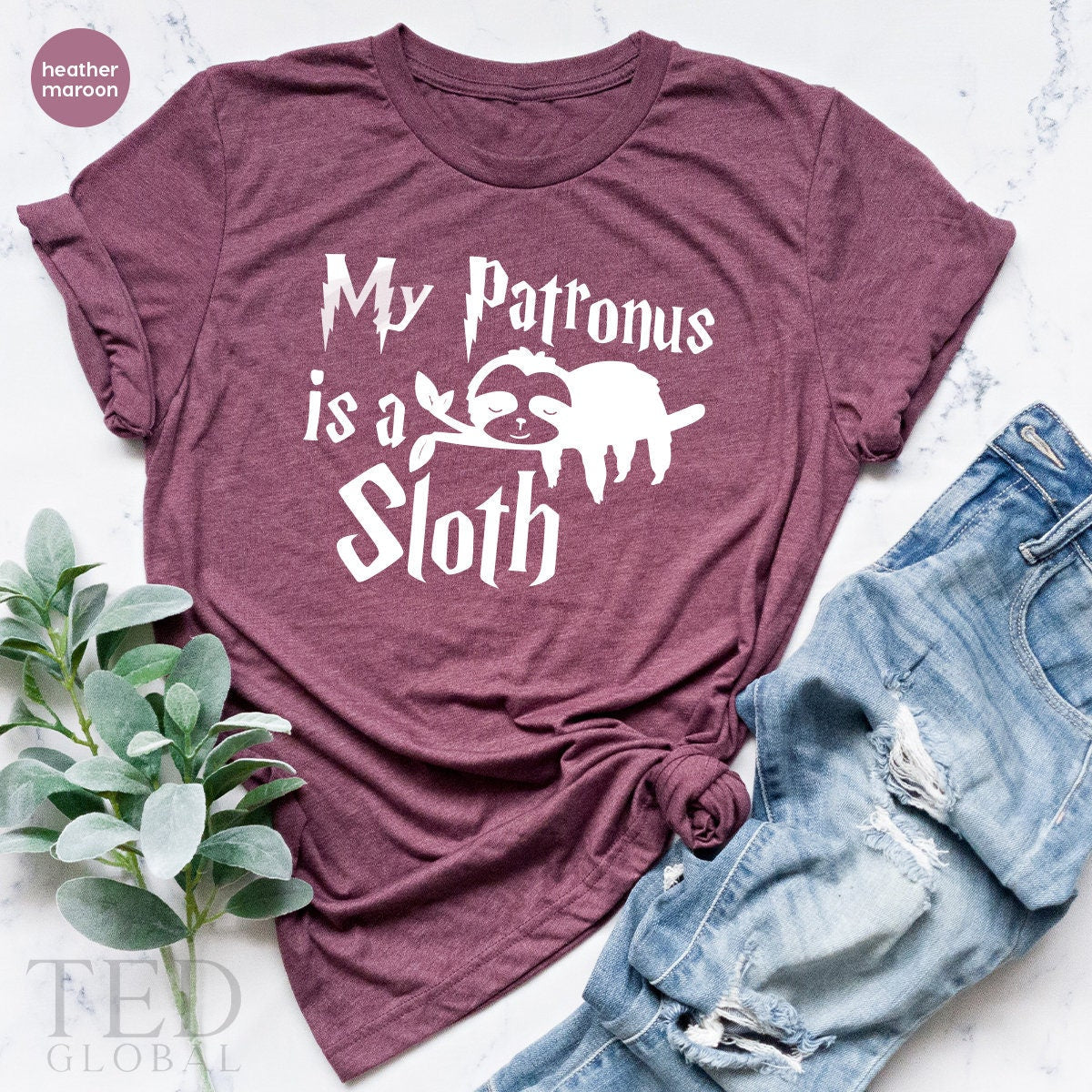 Funny Sloth Tshirt, Lover Shirt, Potter My Patronus Is Lazy product image 5