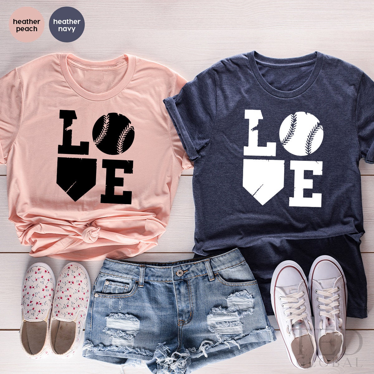 Baseball Sports T-Shirt, Sport Lovers Tee, Mom Gift, Love product image 5