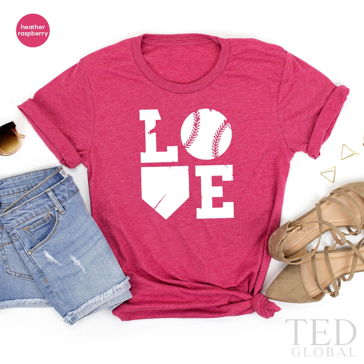 Baseball Sports T-Shirt, Sport Lovers Tee, Mom Gift, Love product image 1